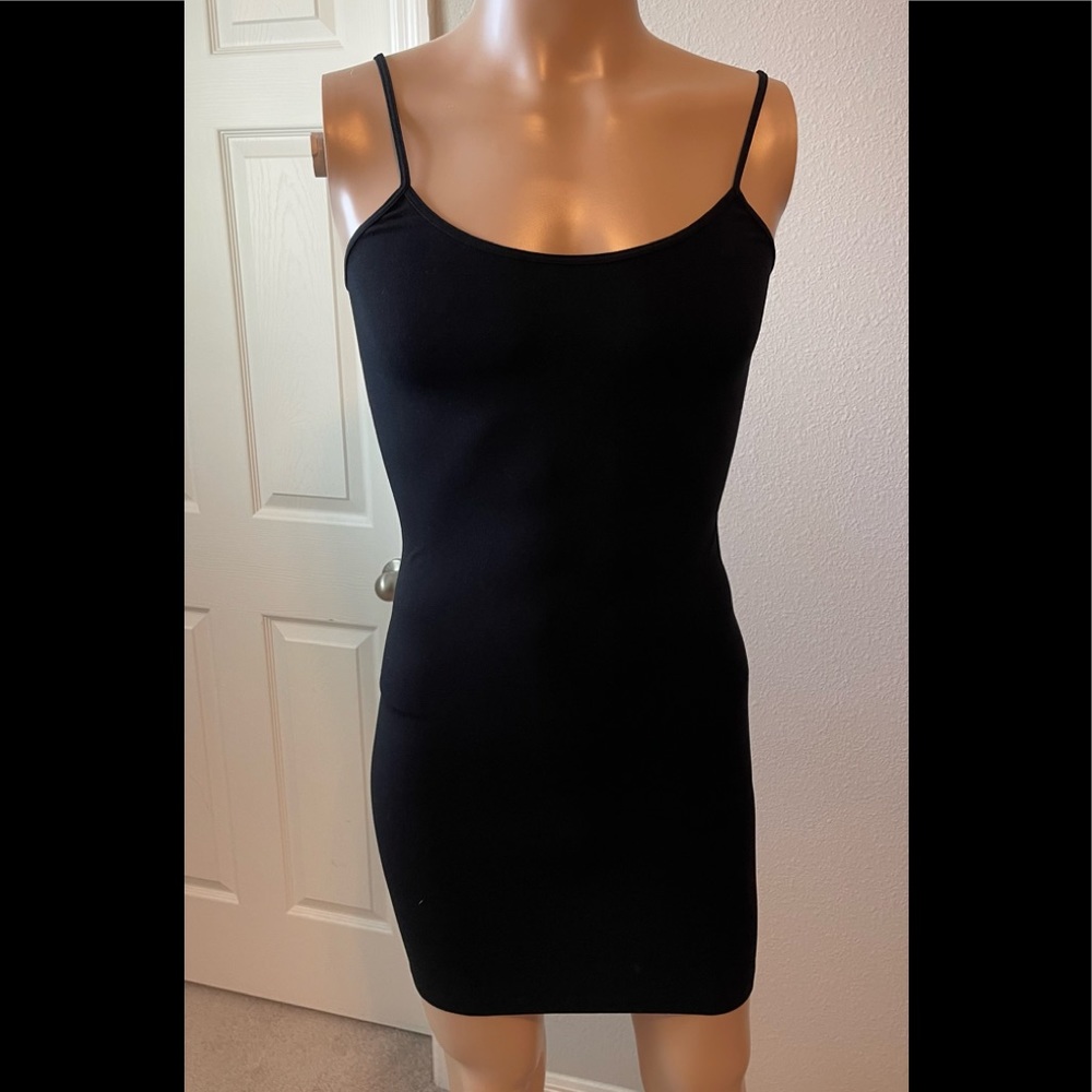 M. Rena Black Stretch Slip Dress